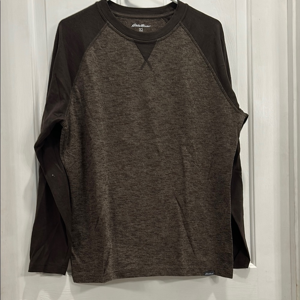 Eddie Bauer Men's Size Large Brown Long Sleeve Shirt